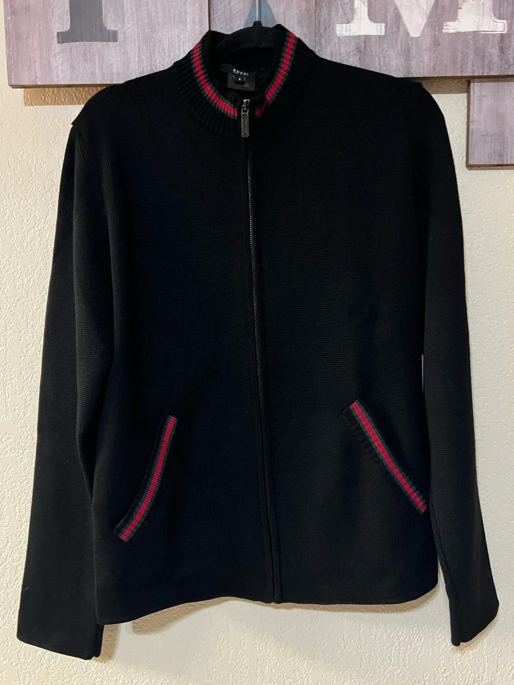 Gucci Wool/Silk Blend Bomber Jacket, size L